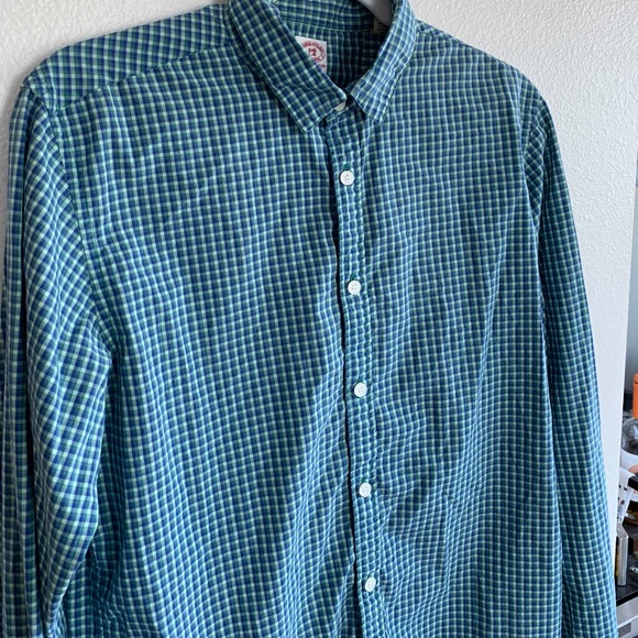 SCOTCH & SODA Green and Blue Check Button Down - Picture 2 of 7